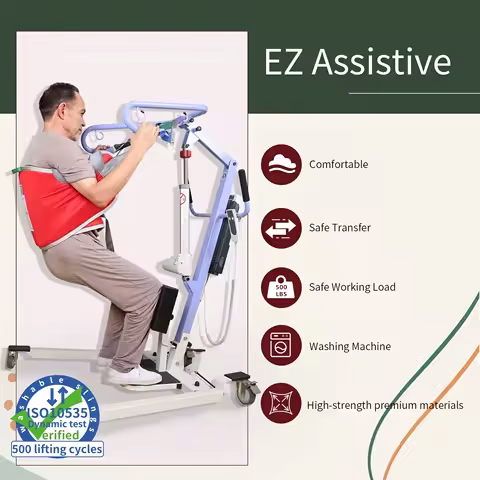 EZ Assistive Sit to Stand Lift Sling with Padded Back Support for Disabled Patients Safe Transfer and Standing Aid SWL 500lbs