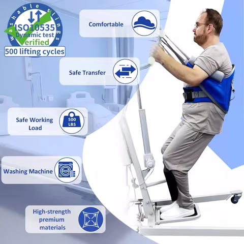 EZ Assistive Comfort Patient Lift Sling Stand Assist Harness Sit to Stand Support Raiser Hoist Belt with Handles for Disabled