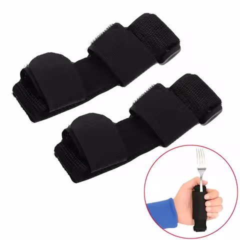 Aid Utensil Cuff Holder Strap Elastic Eating Assistance Cuff Spoons Forks Knife Fixing Nylon Band For Patients Elderly Disabled